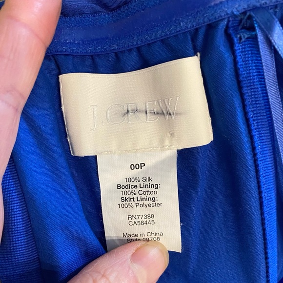 J Crew Silk Chiffon Arabella dress 00 petite Casablanca Blue - Picture 6 of 12
